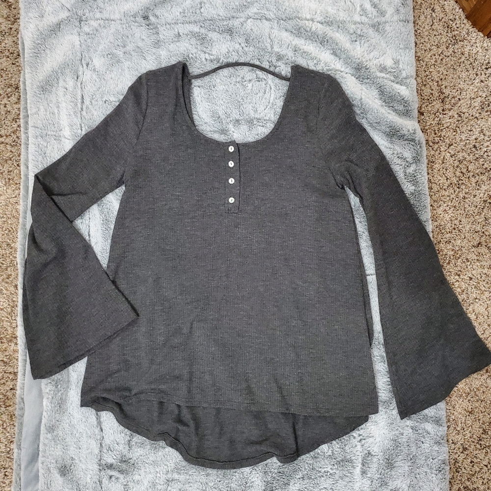 Grey Open Back Top